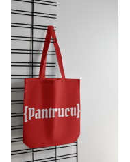 Totebag Pantrucu roja y blanca logo largo