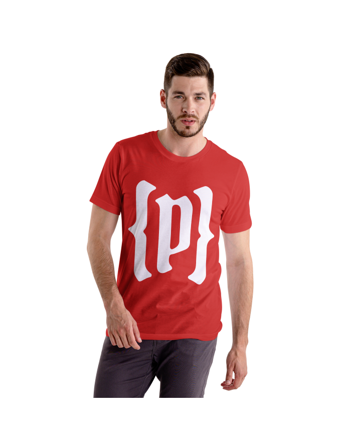 Camiseta Roja con logo Blanco corto