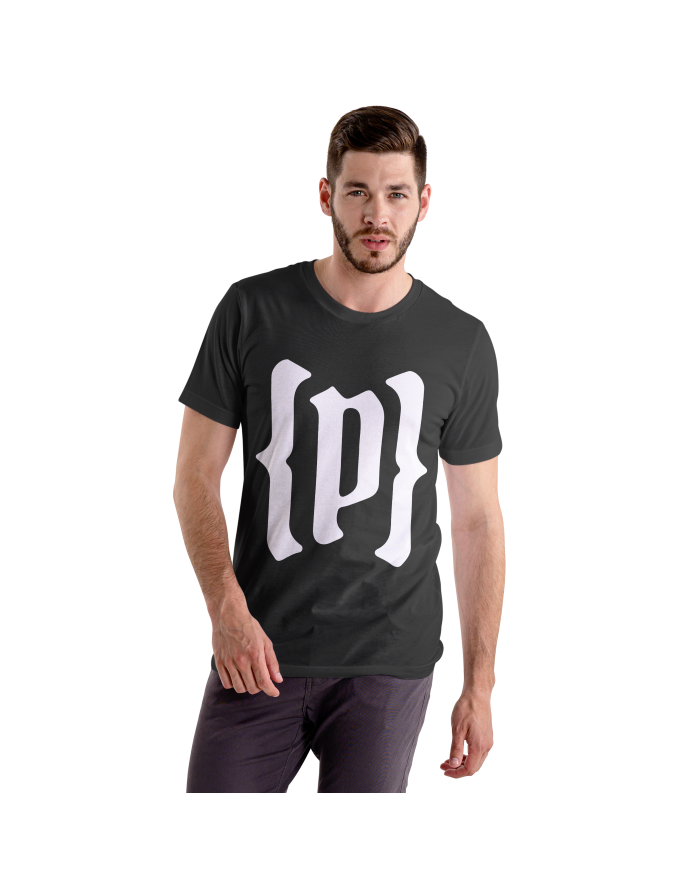 Camiseta Negra con logo Blanco corto