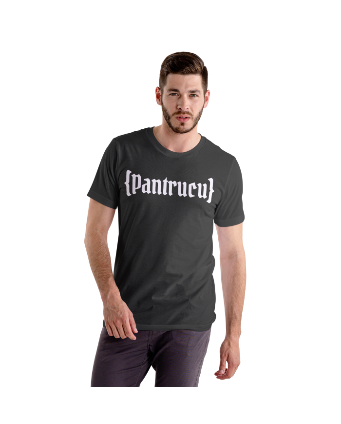 Camiseta Negra con logo Blanco largo