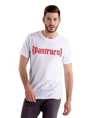 Camiseta Blanca con logo rojo largo