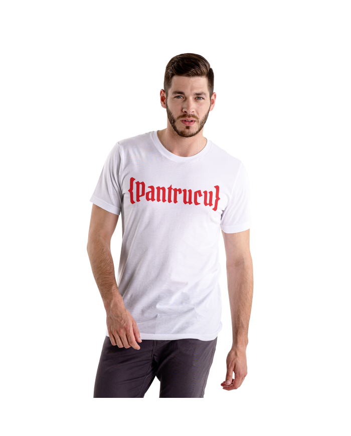 Camiseta Blanca con logo rojo largo