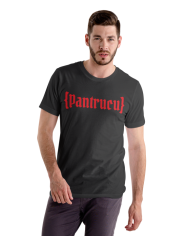 Camiseta Negra con logo Rojo largo