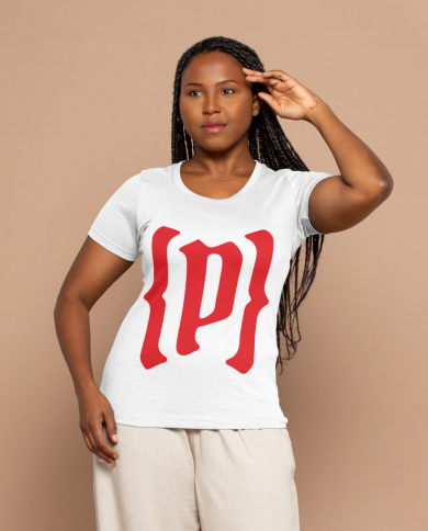 Camiseta Blanca con logo rojo corto