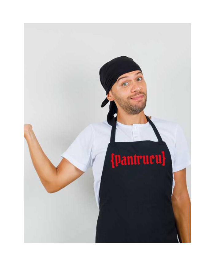 Delantal Negro con Logo Rojo largo