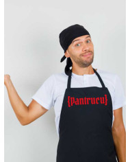 Delantal Negro con Logo Rojo largo