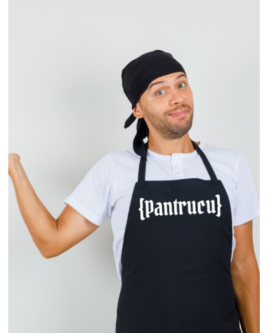 Delantal Negro con Logo Blanco corto