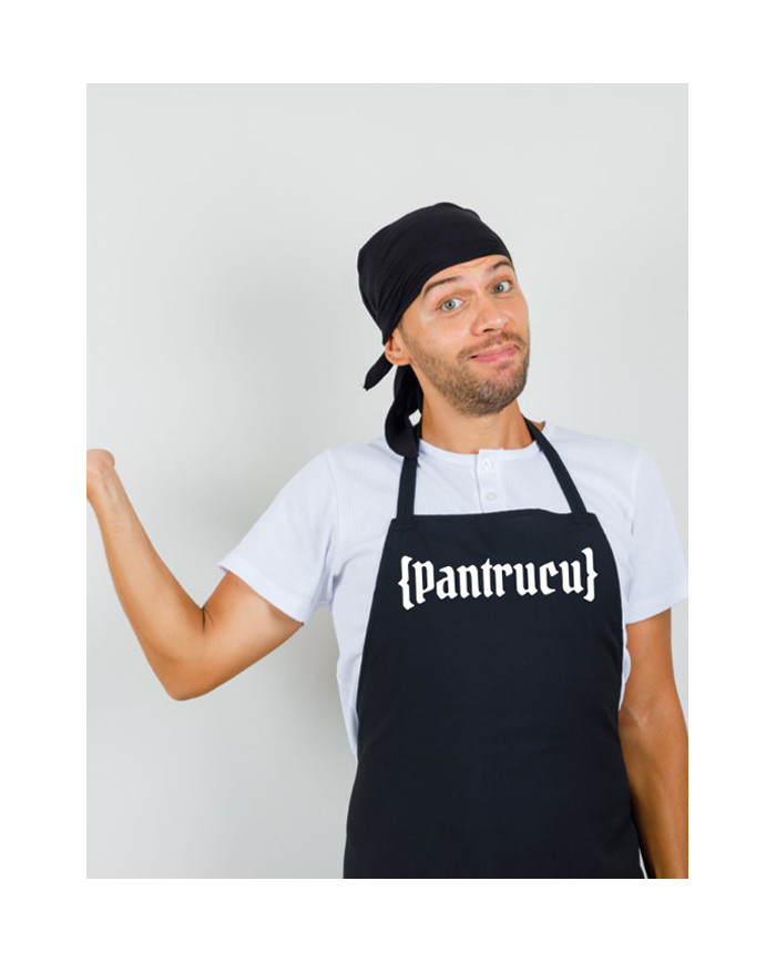 Delantal Negro con Logo Blanco corto