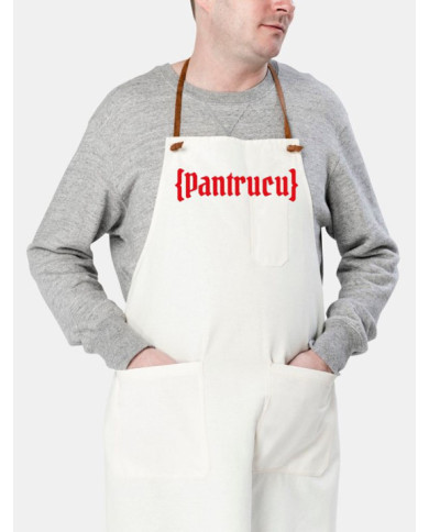 Delantal Blanco con Logo Rojo largo